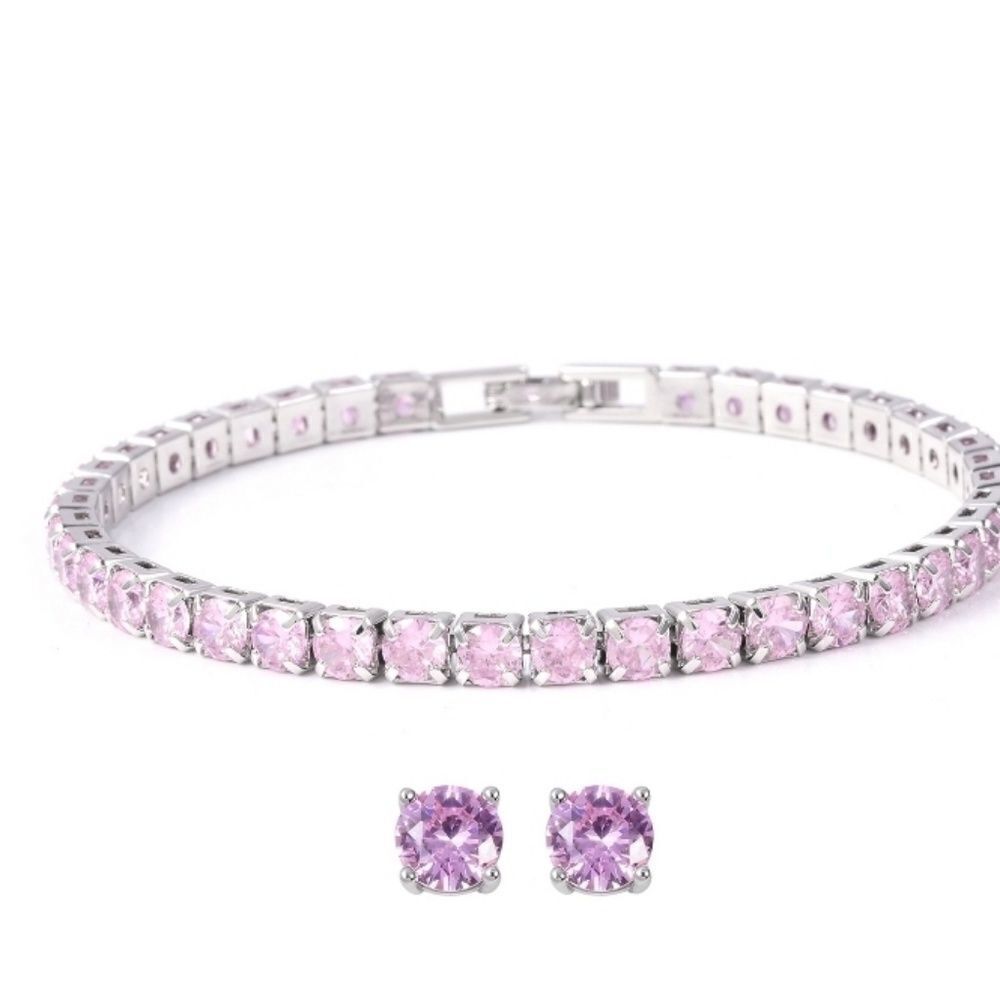 Pink Bracelet and Earrings‎